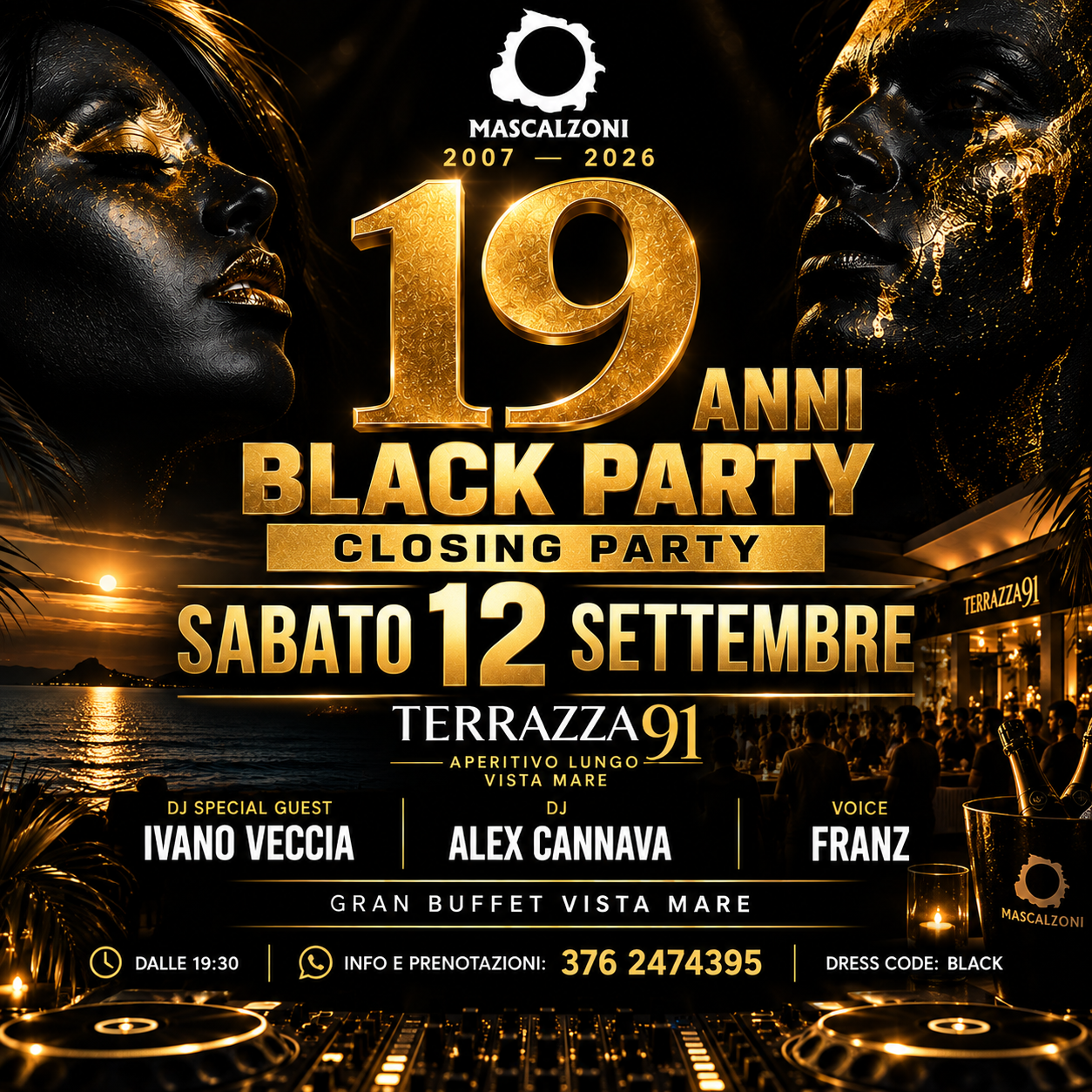 Sabato 12 Settembre - 19 Anni Mascalzoni Black Party