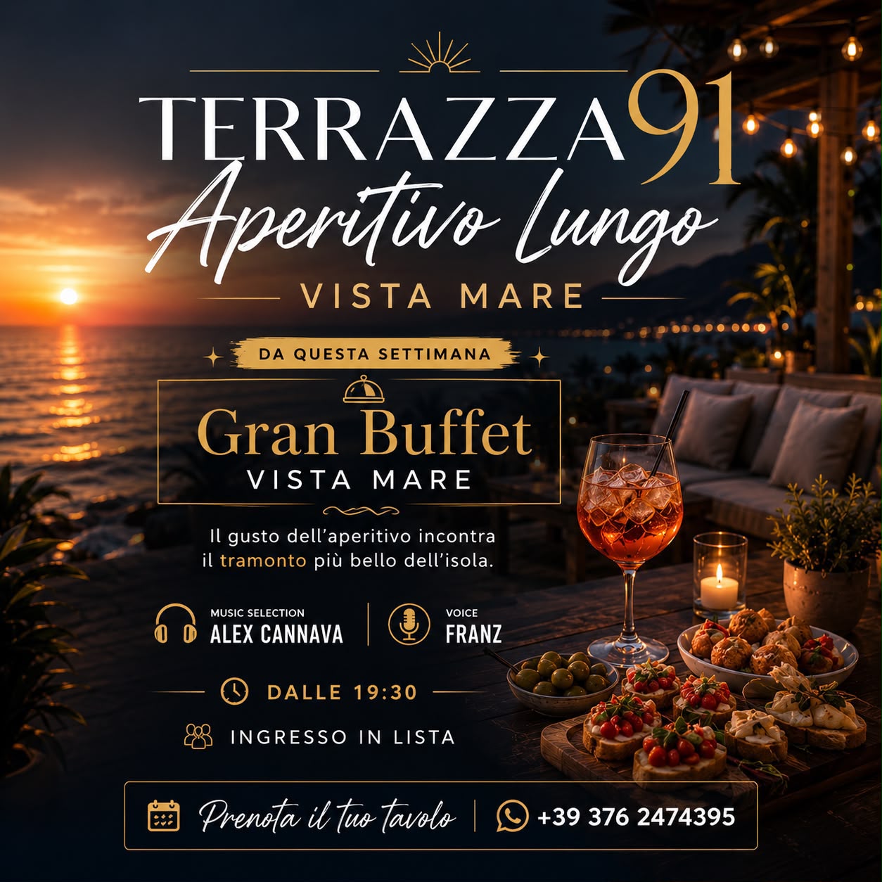Venerdì 17 Luglio - Aperitivo Vista Mare